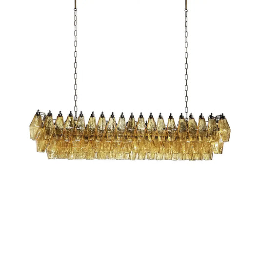 Elegant Amber Murano Poliedri Chandelier - Nuvé