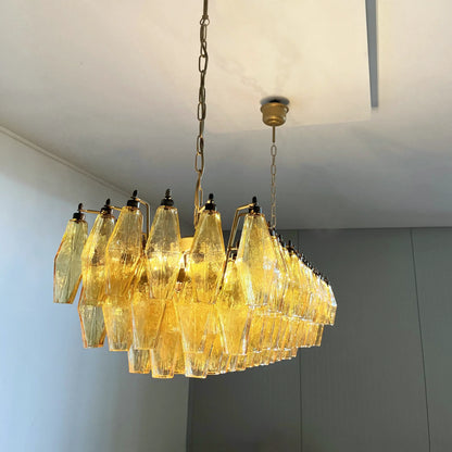 Elegant Amber Murano Poliedri Chandelier - Nuvé