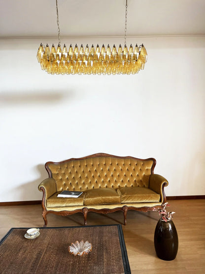 Elegant Amber Murano Poliedri Chandelier - Nuvé