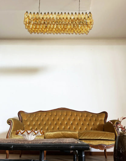 Elegant Amber Murano Poliedri Chandelier - Nuvé