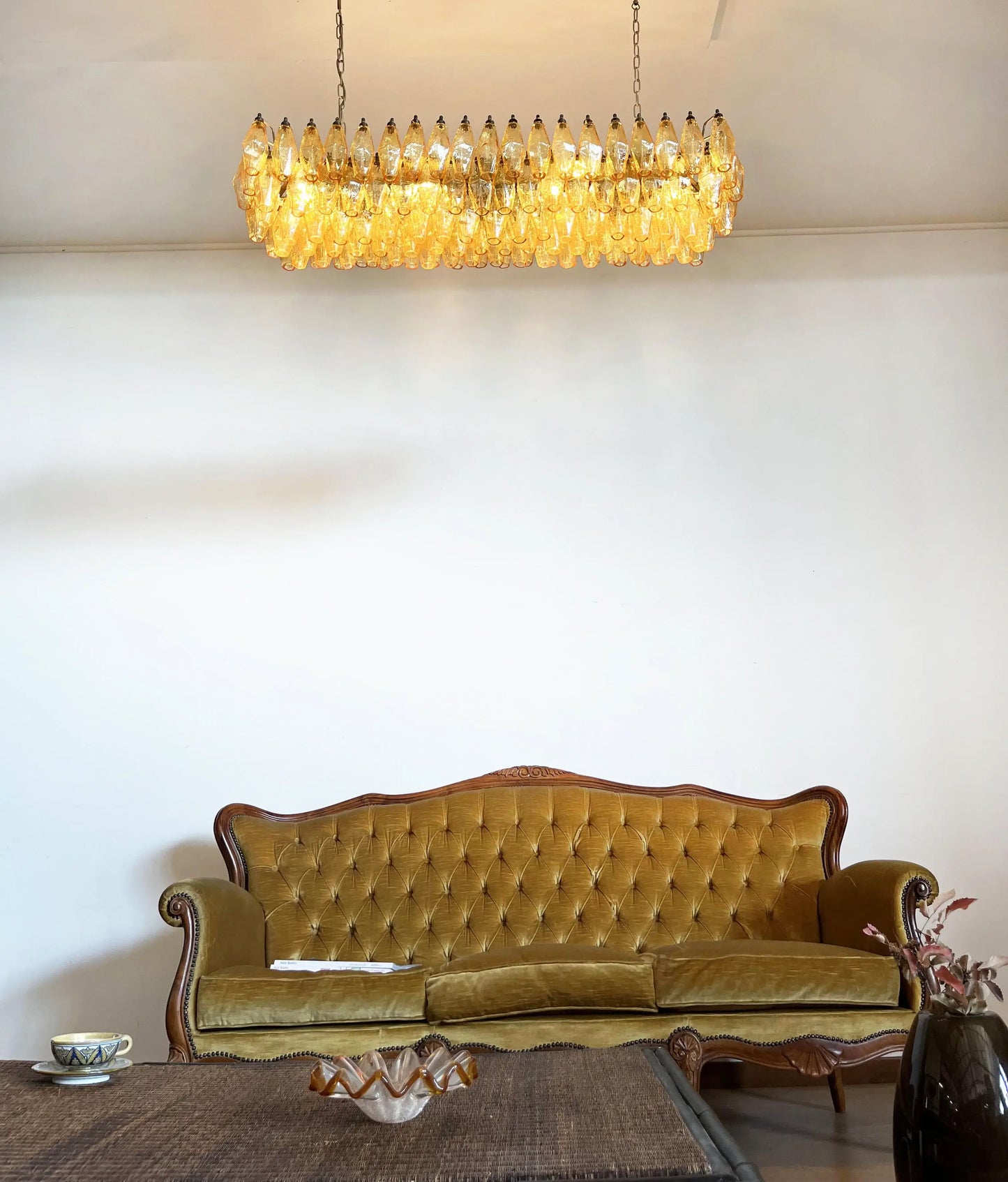 Elegant Amber Murano Poliedri Chandelier - Nuvé