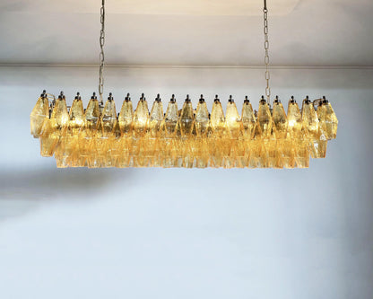 Elegant Amber Murano Poliedri Chandelier - Nuvé
