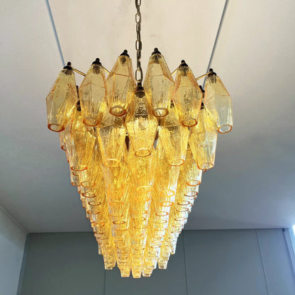 Elegant Amber Murano Poliedri Chandelier - Nuvé