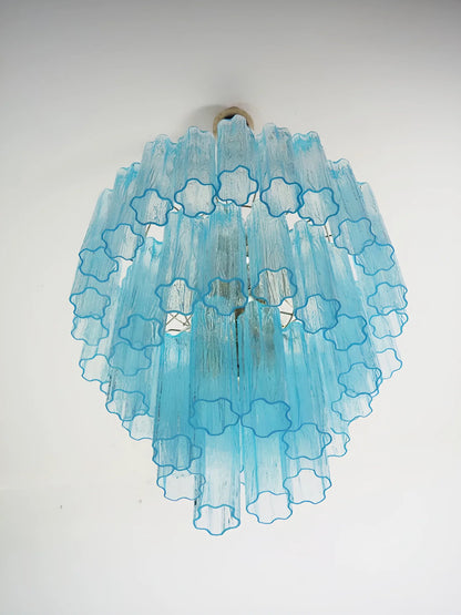 Elegant Blue Murano Glass Tube Chandelier - Nuvé