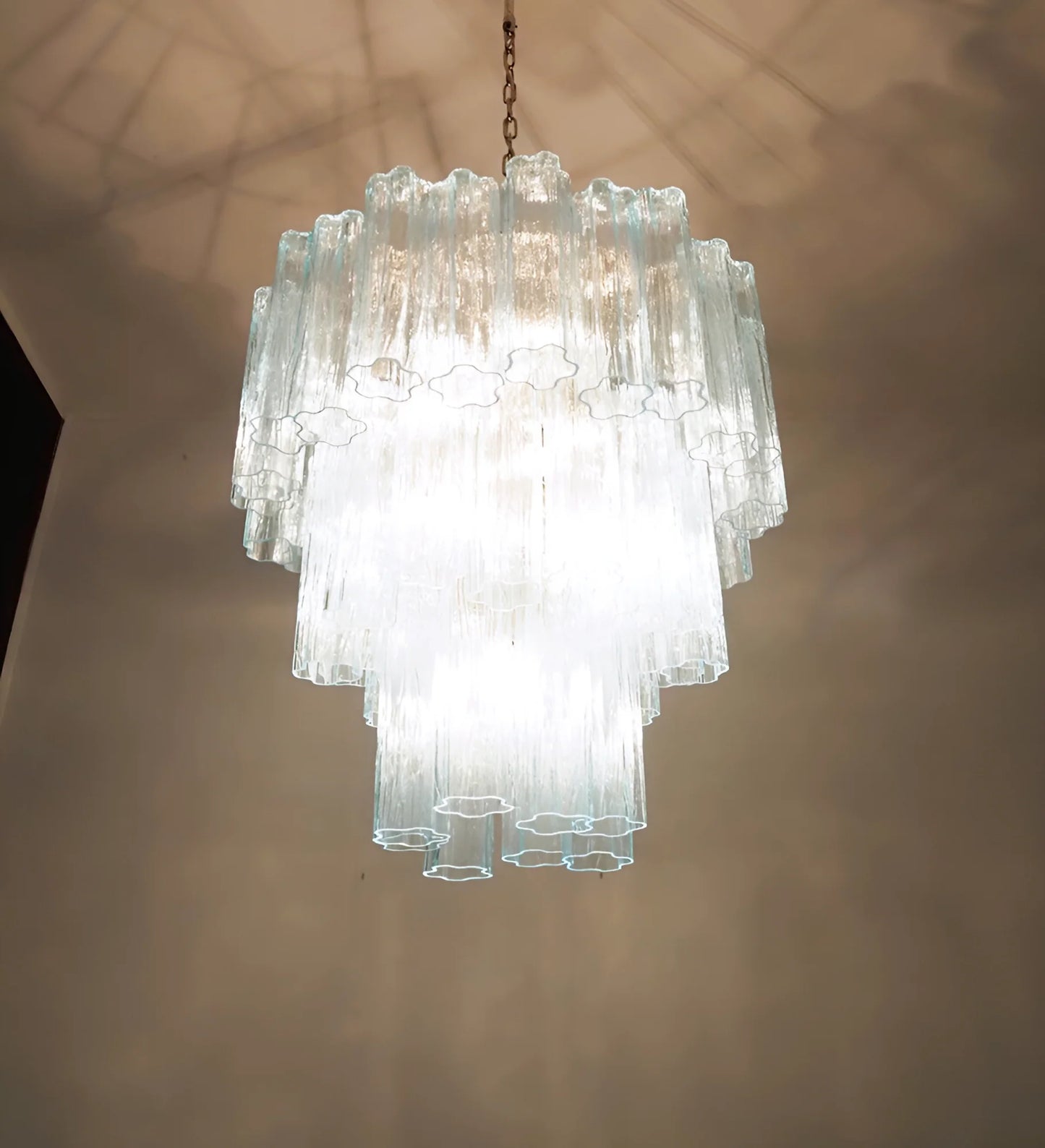 Elegant Blue Murano Glass Tube Chandelier - Nuvé