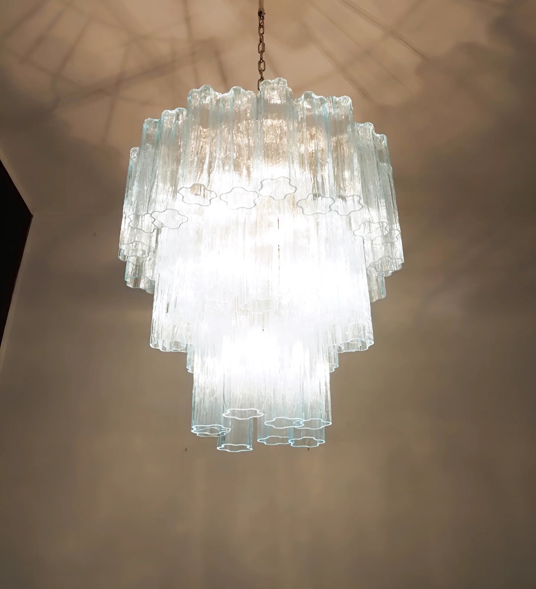 Elegant Blue Murano Glass Tube Chandelier - Nuvé