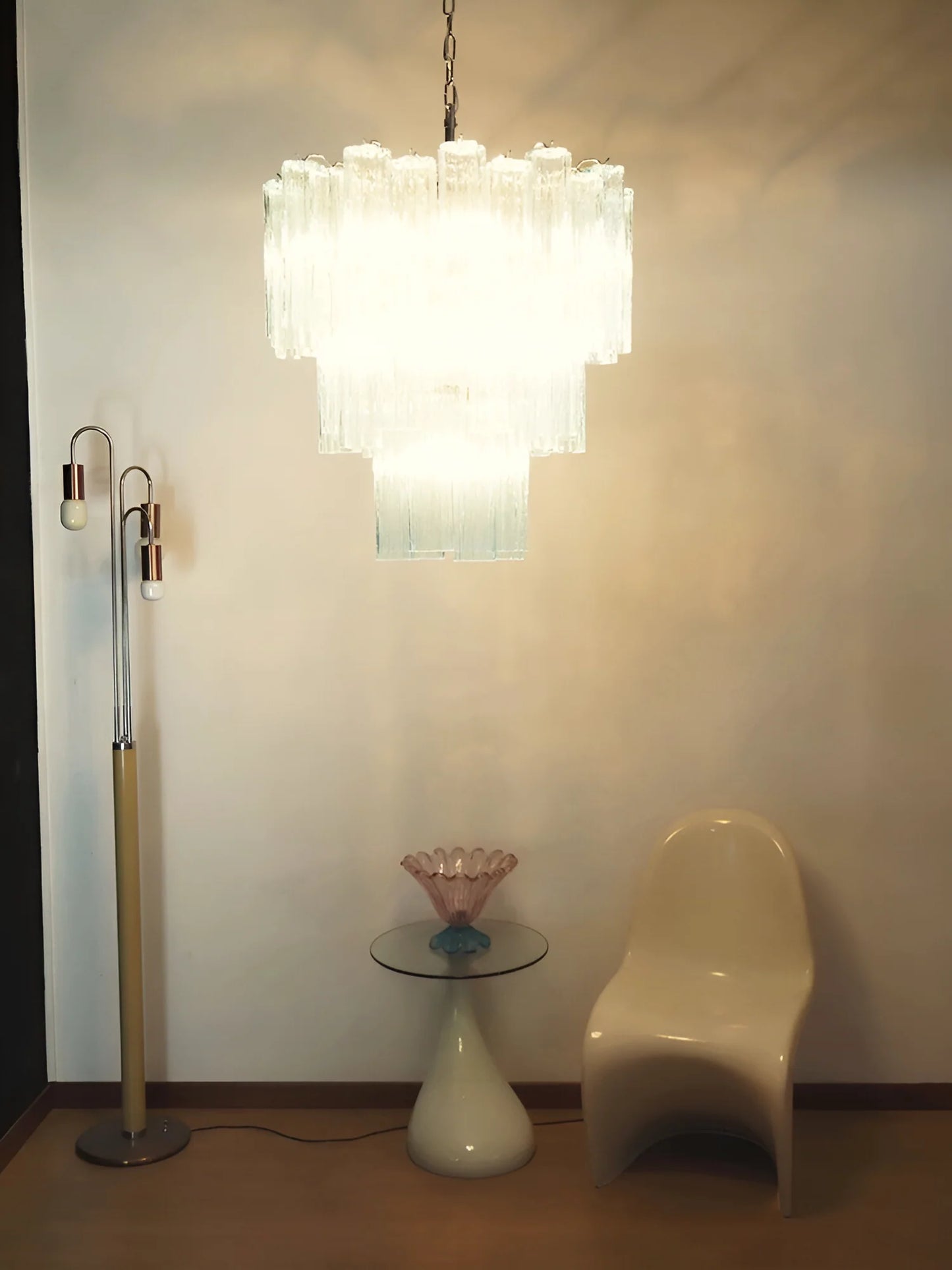 Elegant Blue Murano Glass Tube Chandelier - Nuvé