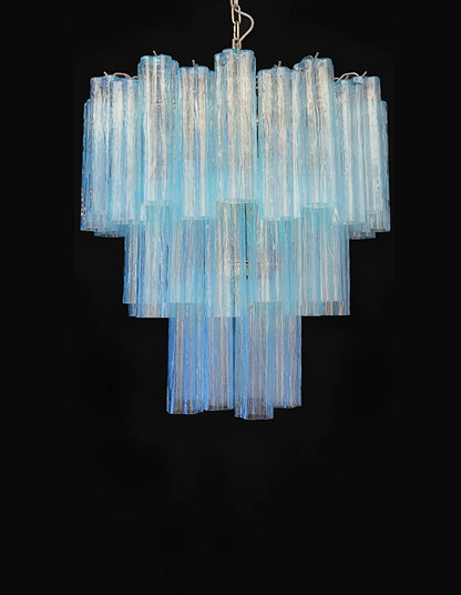 Elegant Blue Murano Glass Tube Chandelier - Nuvé