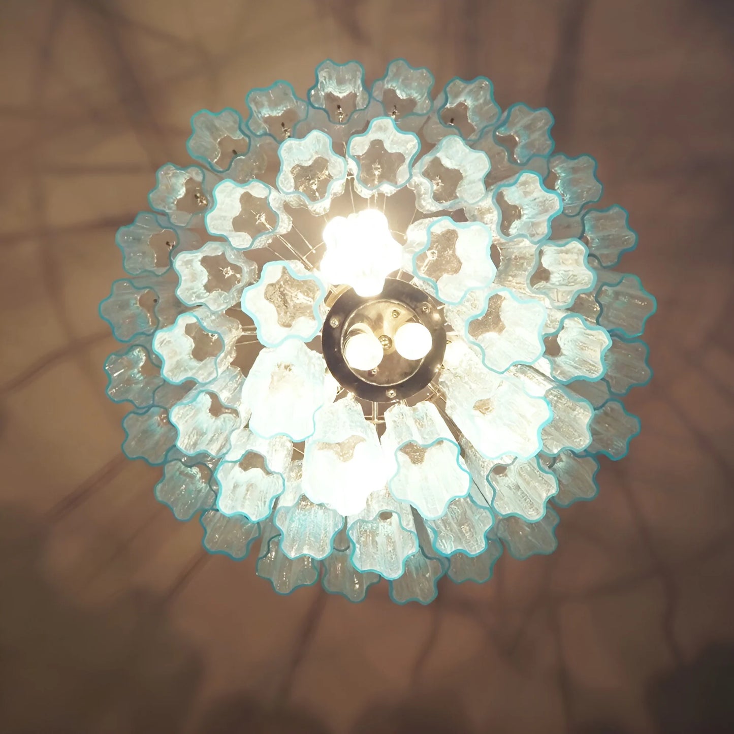 Elegant Blue Murano Glass Tube Chandelier - Nuvé
