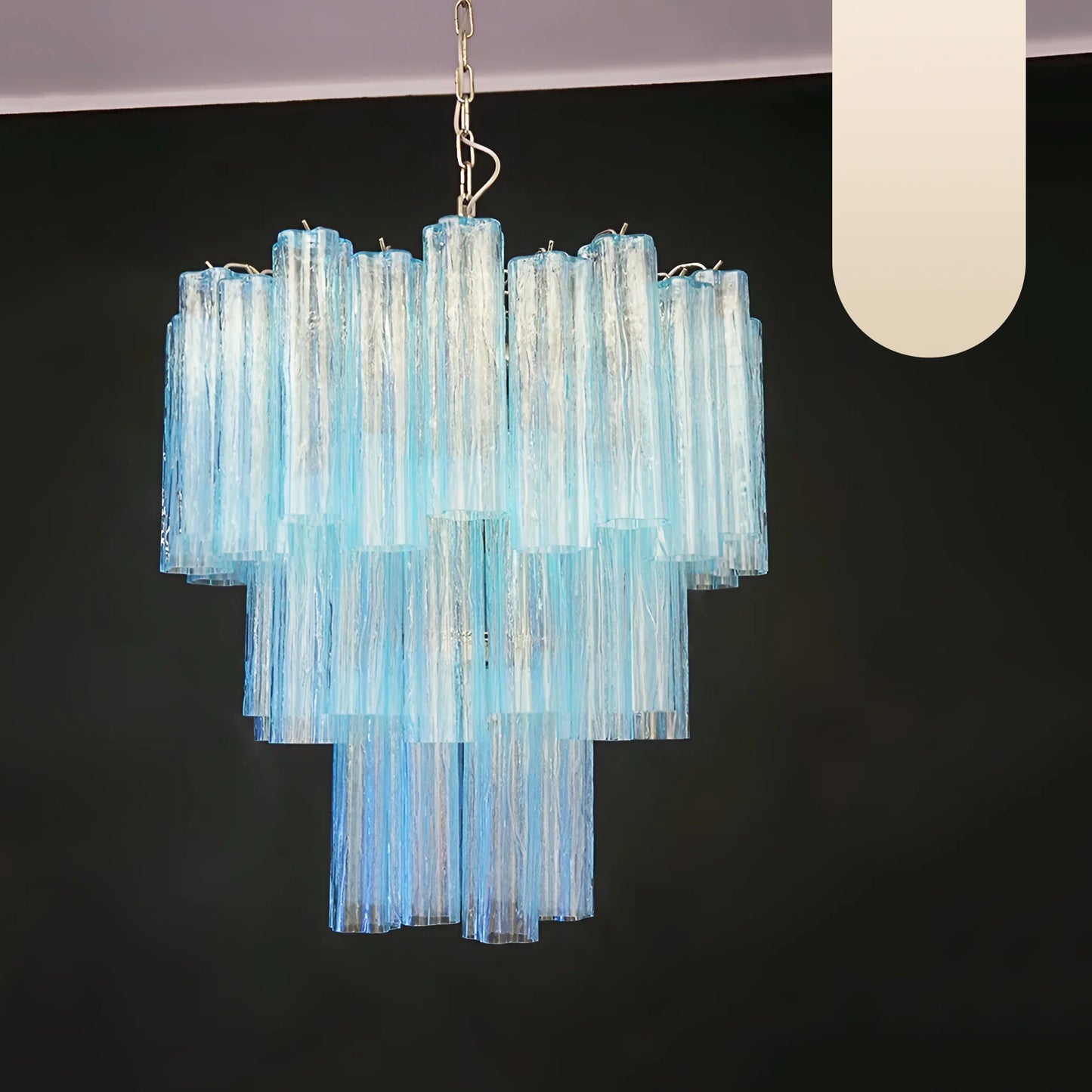 Elegant Blue Murano Glass Tube Chandelier - Nuvé