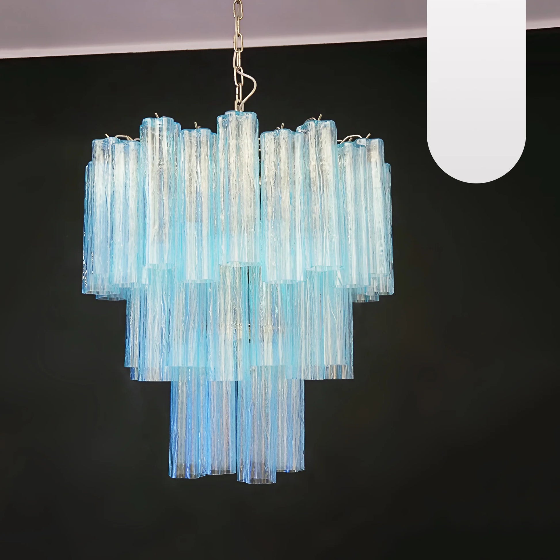 Elegant Blue Murano Glass Tube Chandelier - Nuvé