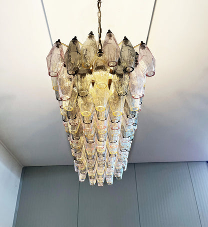 Elegant Multicolored Murano Poliedri Chandelier - Nuvé