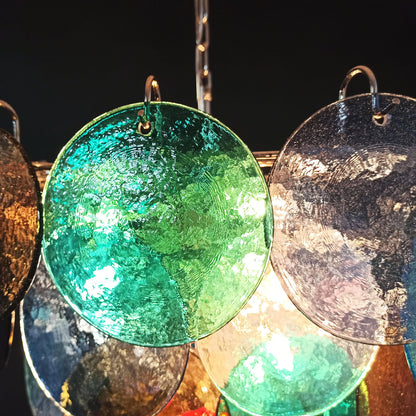 Elegant Murano Disc Multicolored Chandelier - Nuvé