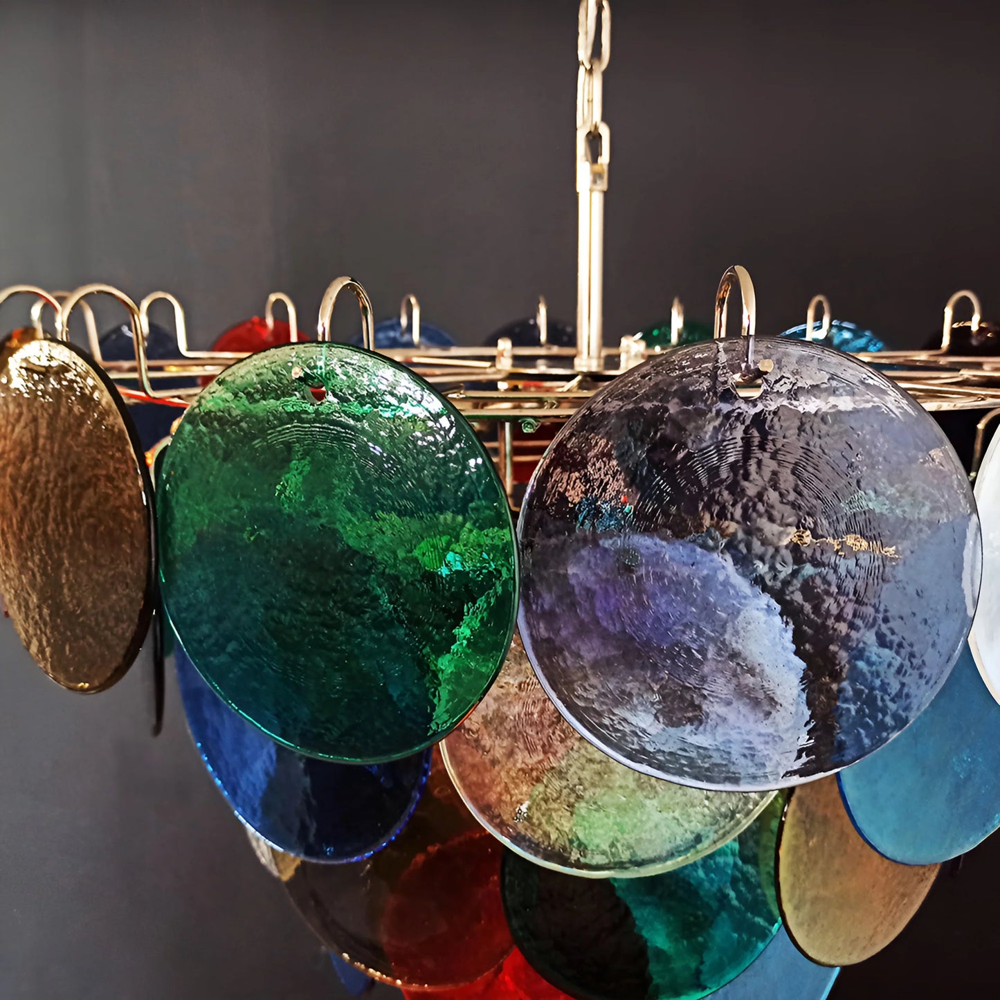 Elegant Murano Disc Multicolored Chandelier - Nuvé