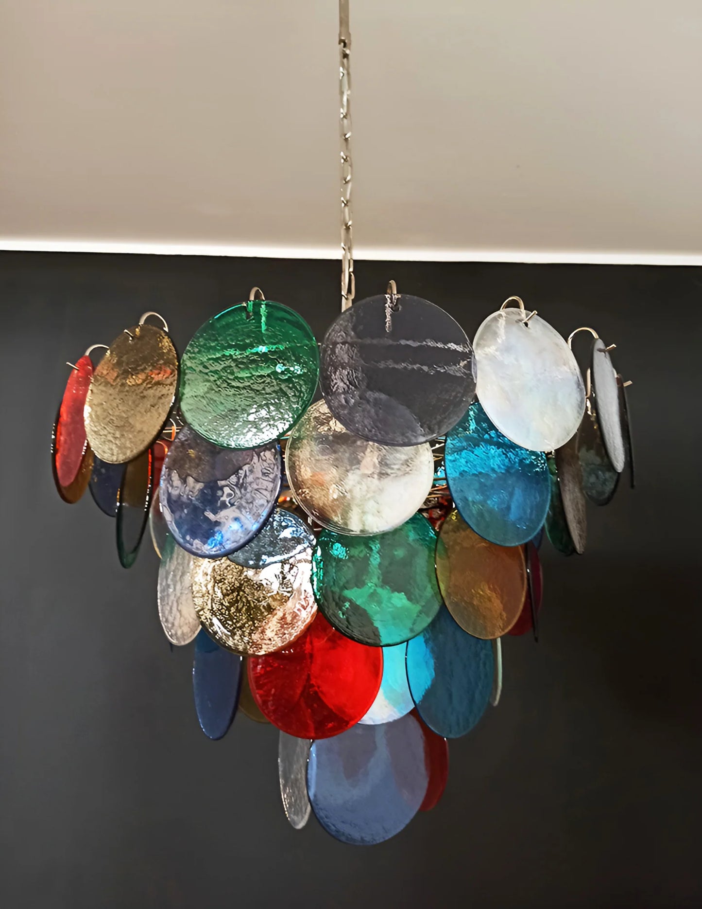 Elegant Murano Disc Multicolored Chandelier - Nuvé