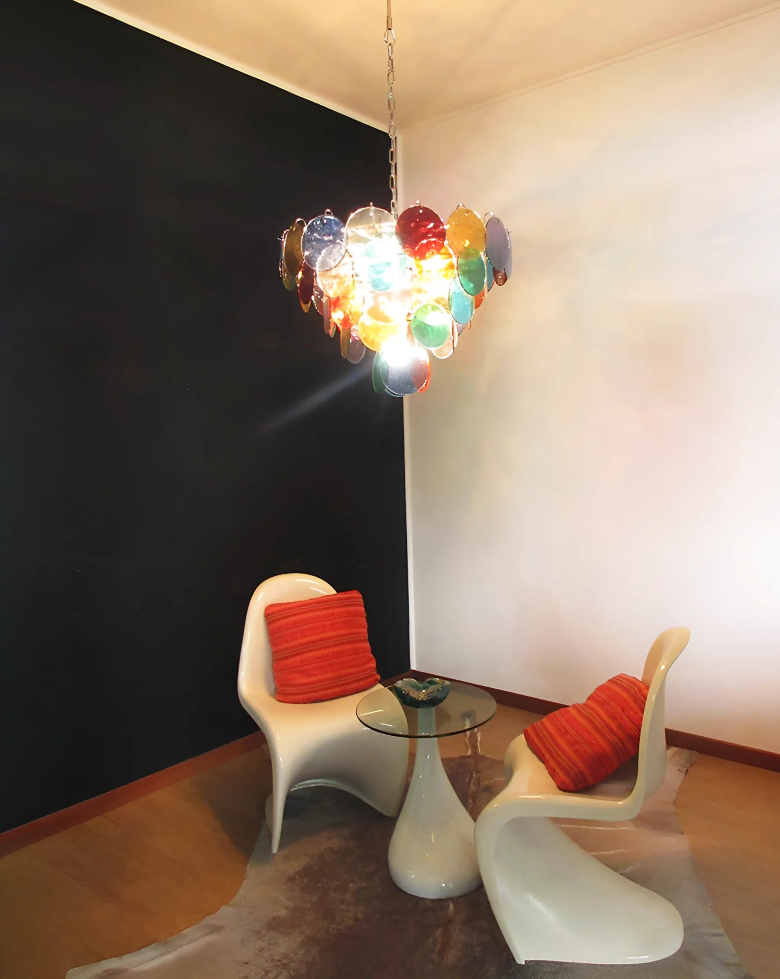 Elegant Murano Disc Multicolored Chandelier - Nuvé