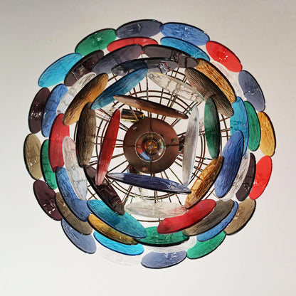 Elegant Murano Disc Multicolored Chandelier - Nuvé