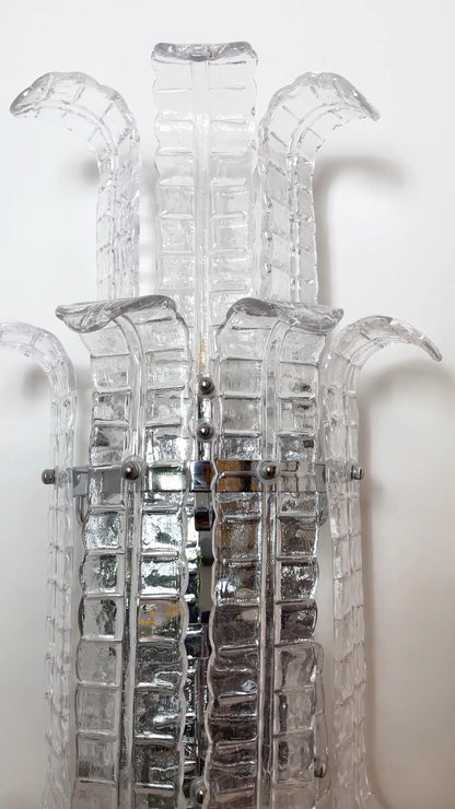 Elegant Murano Leaf Shape Glass Wall Sconce