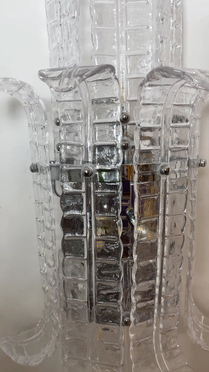 Elegant Murano Leaf Shape Glass Wall Sconce