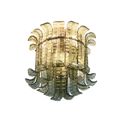 Elegant Murano Leaf Shaped Green Ceiling Lamp - Nuvé