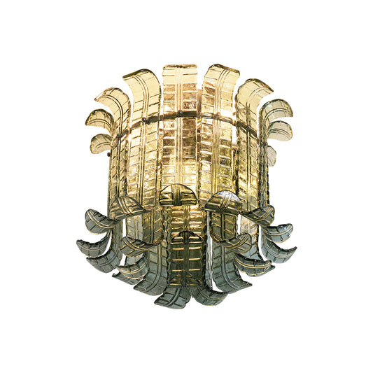 Elegant Murano Leaf Shaped Green Ceiling Lamp - Nuvé