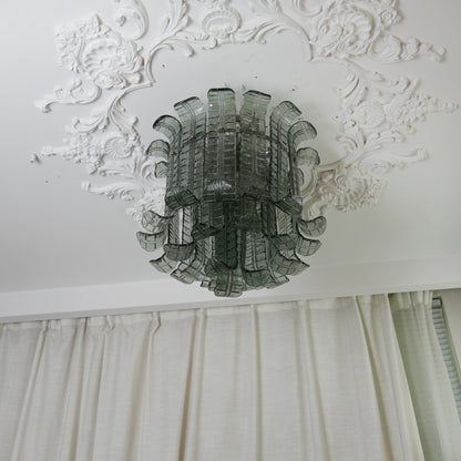 Elegant Murano Leaf Shaped Green Ceiling Lamp - Nuvé