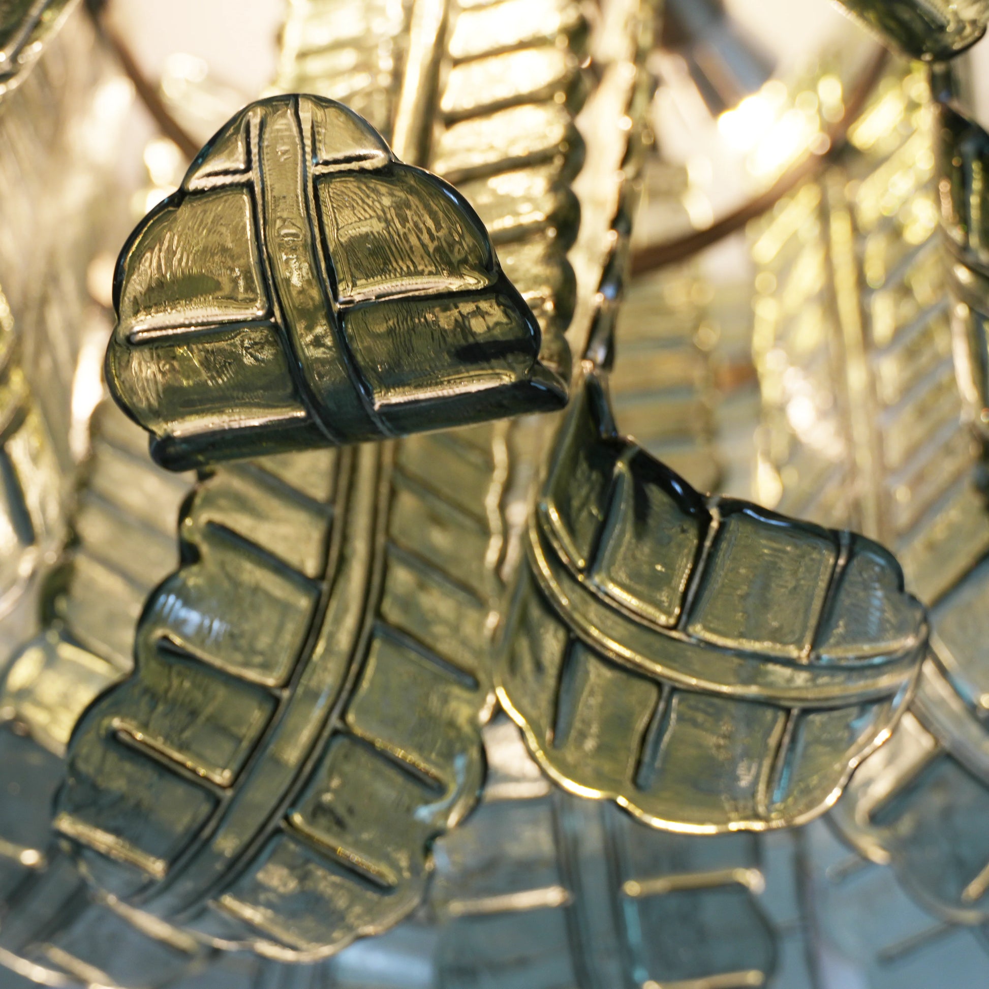 Elegant Murano Leaf Shaped Green Ceiling Lamp - Nuvé