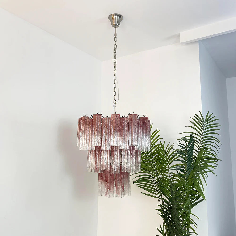 Elegant Murano Pink Rose Chandelier - Nuvé