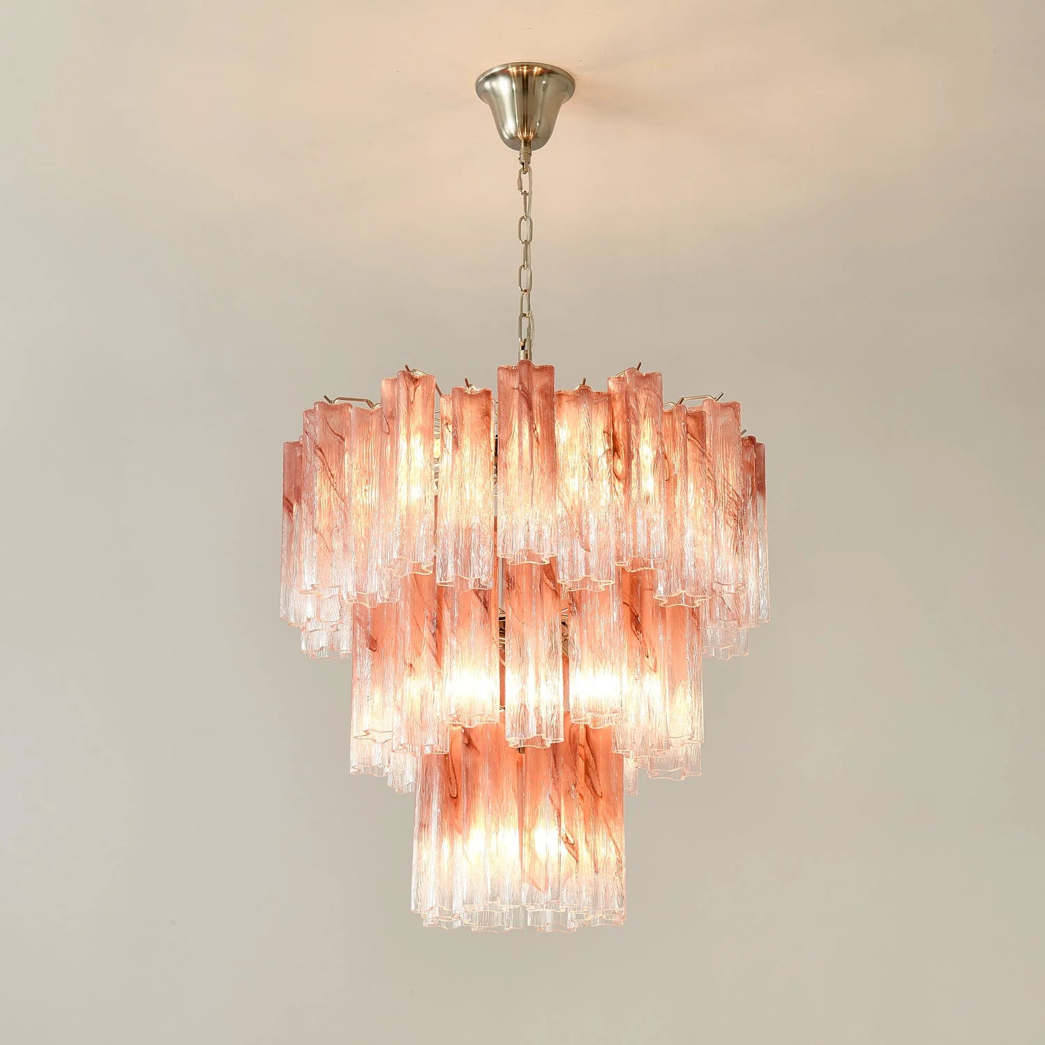 Elegant Murano Pink Rose Chandelier - Nuvé