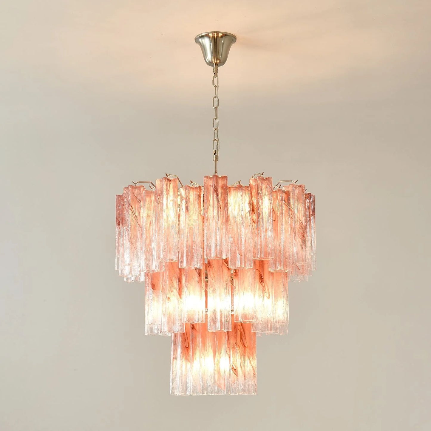 Elegant Murano Pink Rose Chandelier - Nuvé
