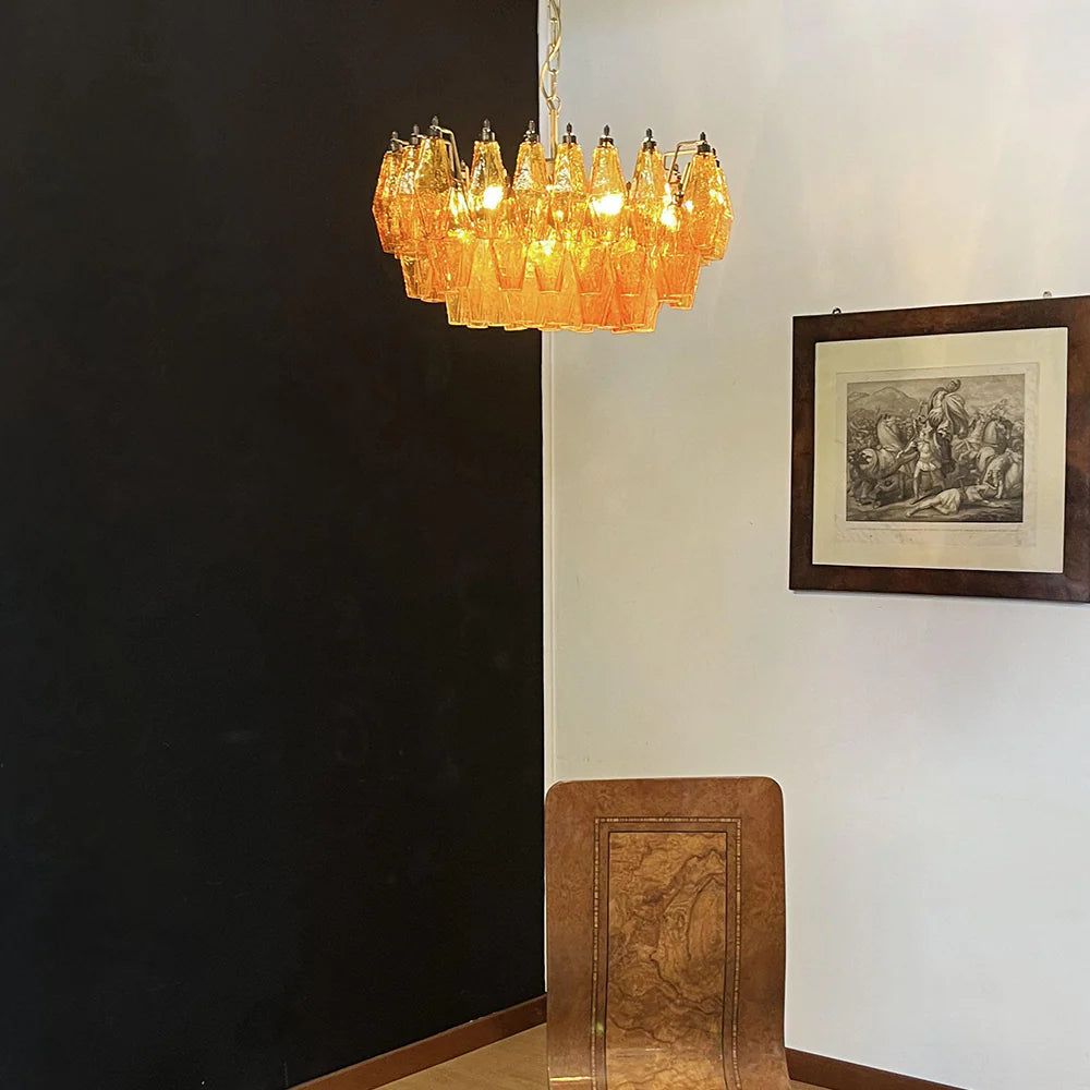 Poliedri Murano Amber Chandelier - Nuvé