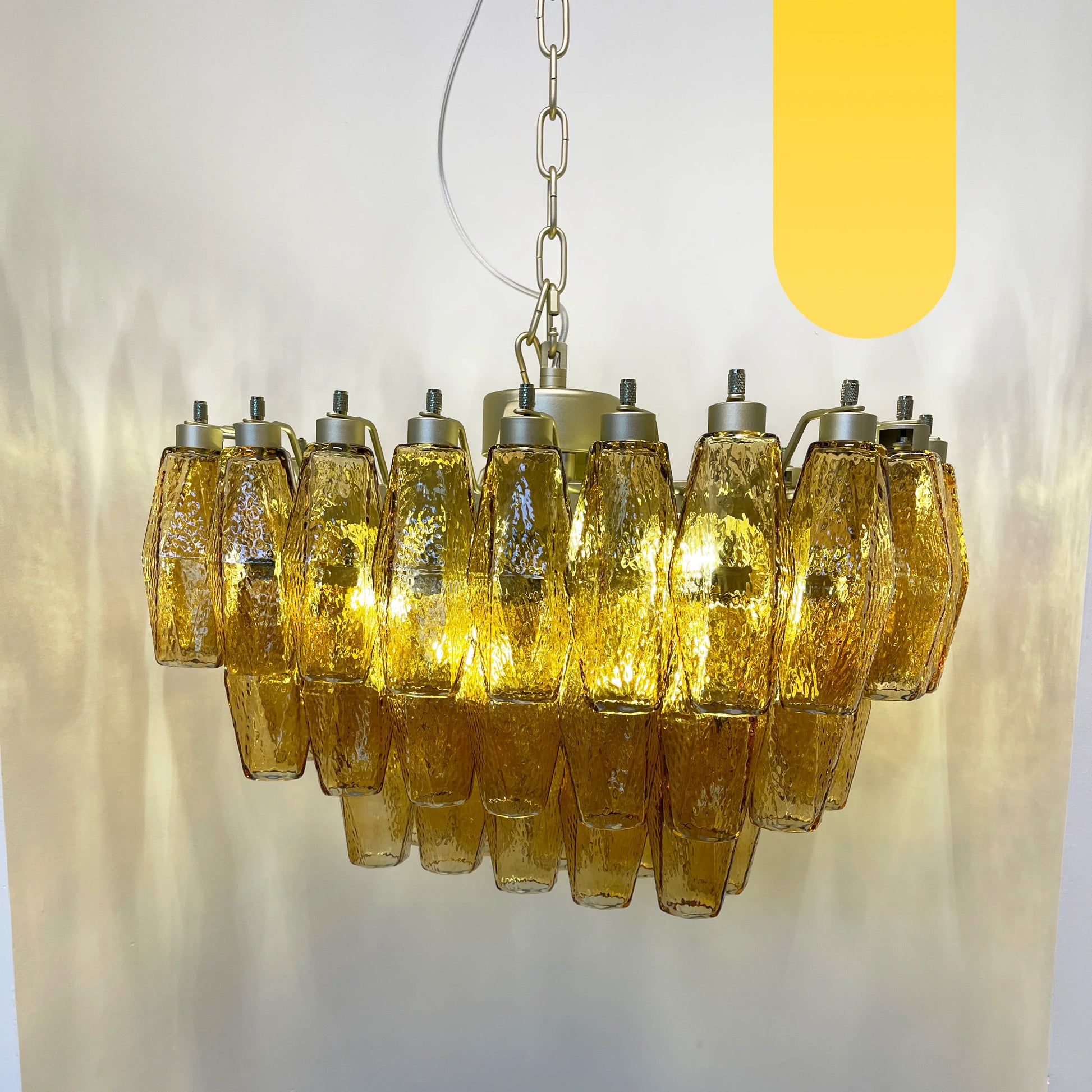 Poliedri Murano Amber Chandelier - Nuvé