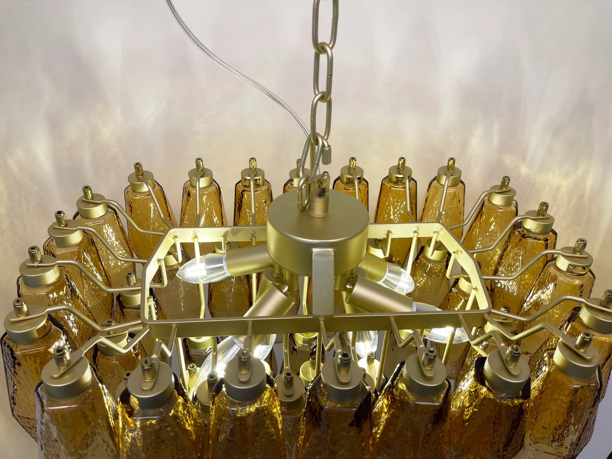 Poliedri Murano Amber Chandelier - Nuvé