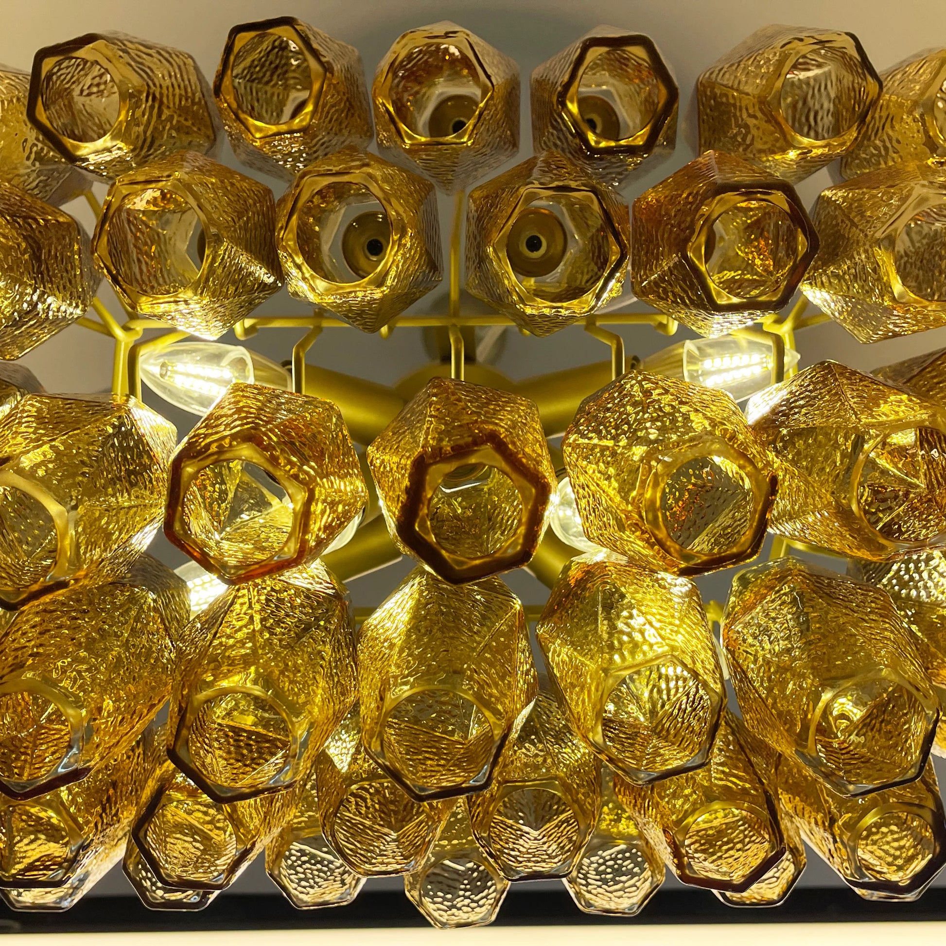 Poliedri Murano Amber Chandelier - Nuvé