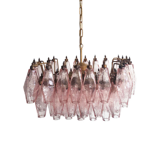 Poliedri Murano Pink Chandelier - Nuvé