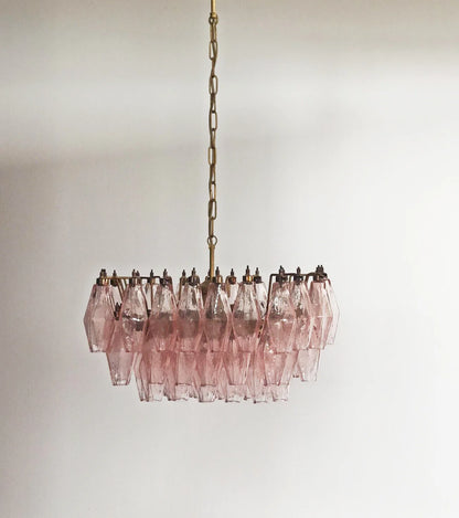 Poliedri Murano Pink Chandelier - Nuvé