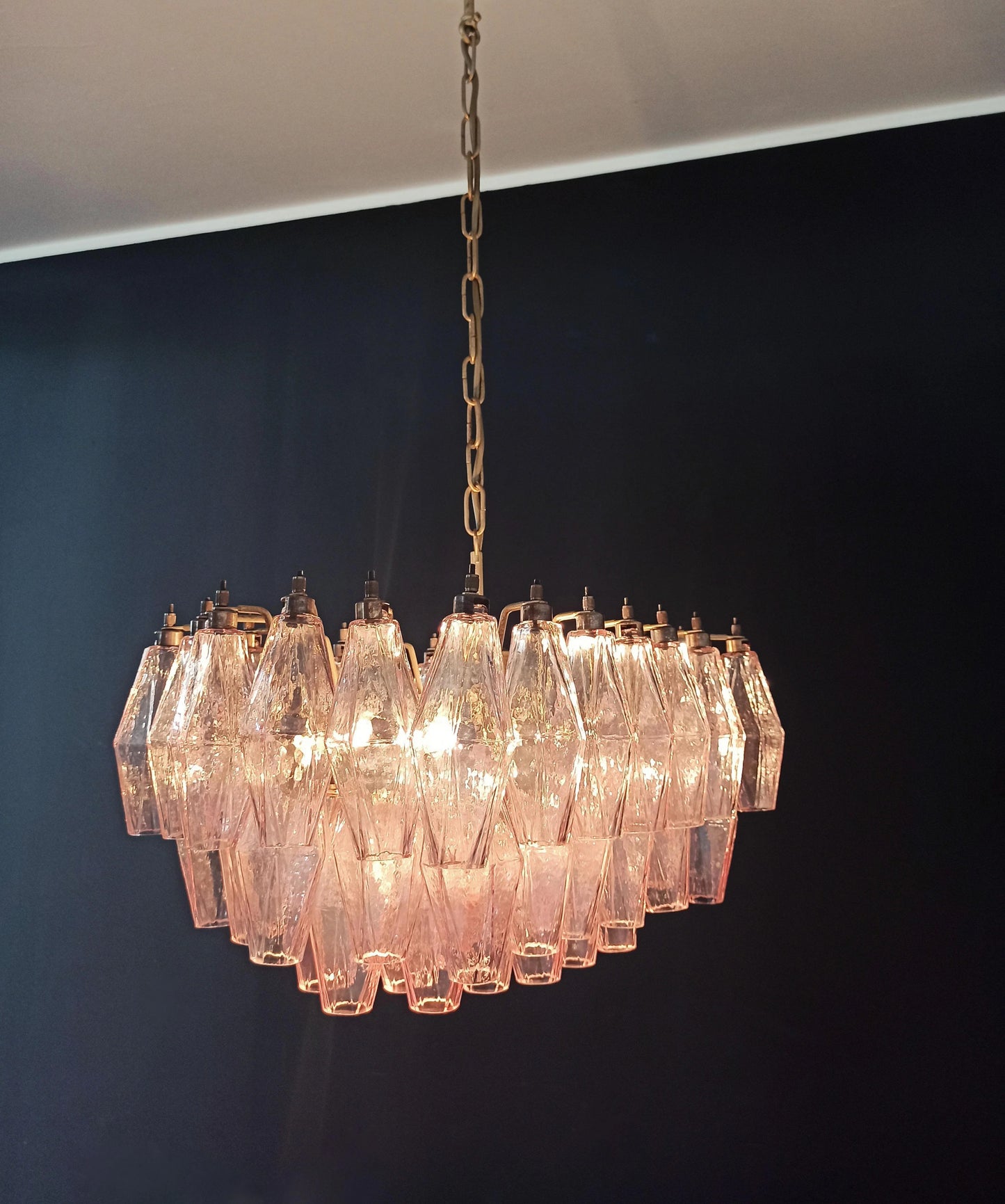 Poliedri Murano Pink Chandelier - Nuvé