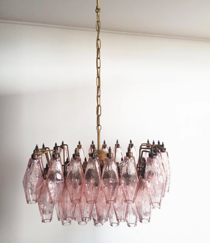 Poliedri Murano Pink Chandelier - Nuvé