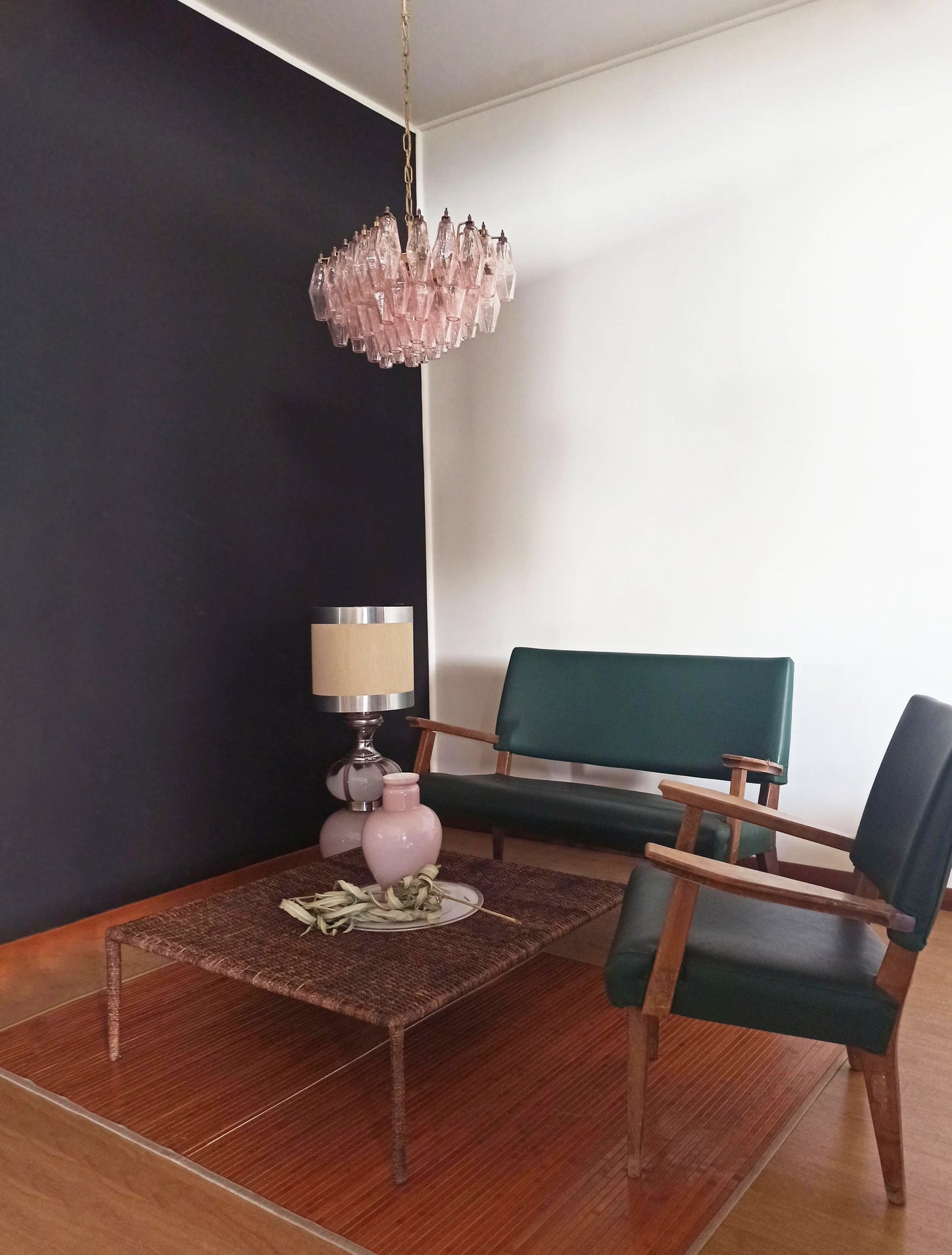 Poliedri Murano Pink Chandelier - Nuvé