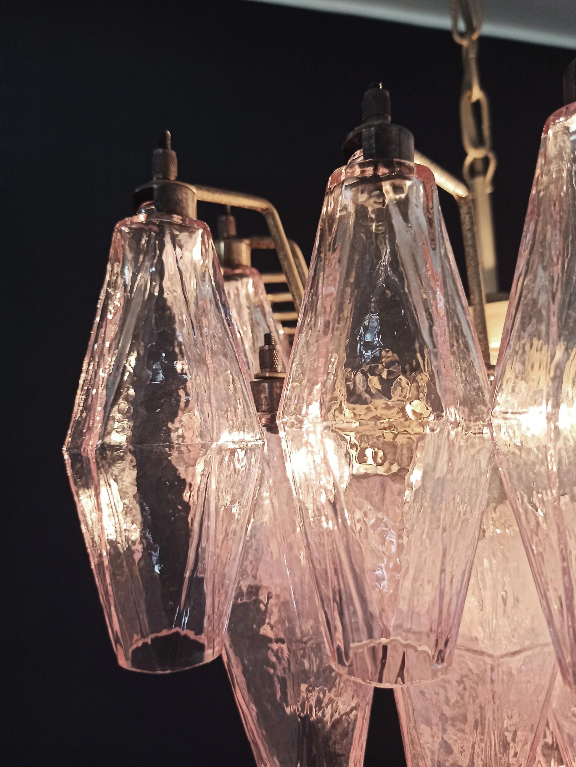 Poliedri Murano Pink Chandelier - Nuvé