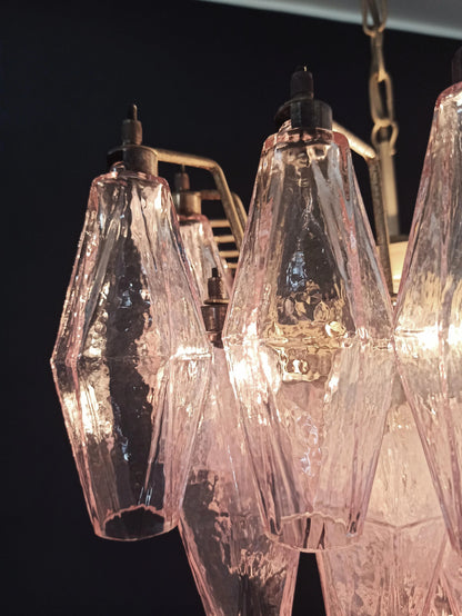 Poliedri Murano Pink Chandelier - Nuvé
