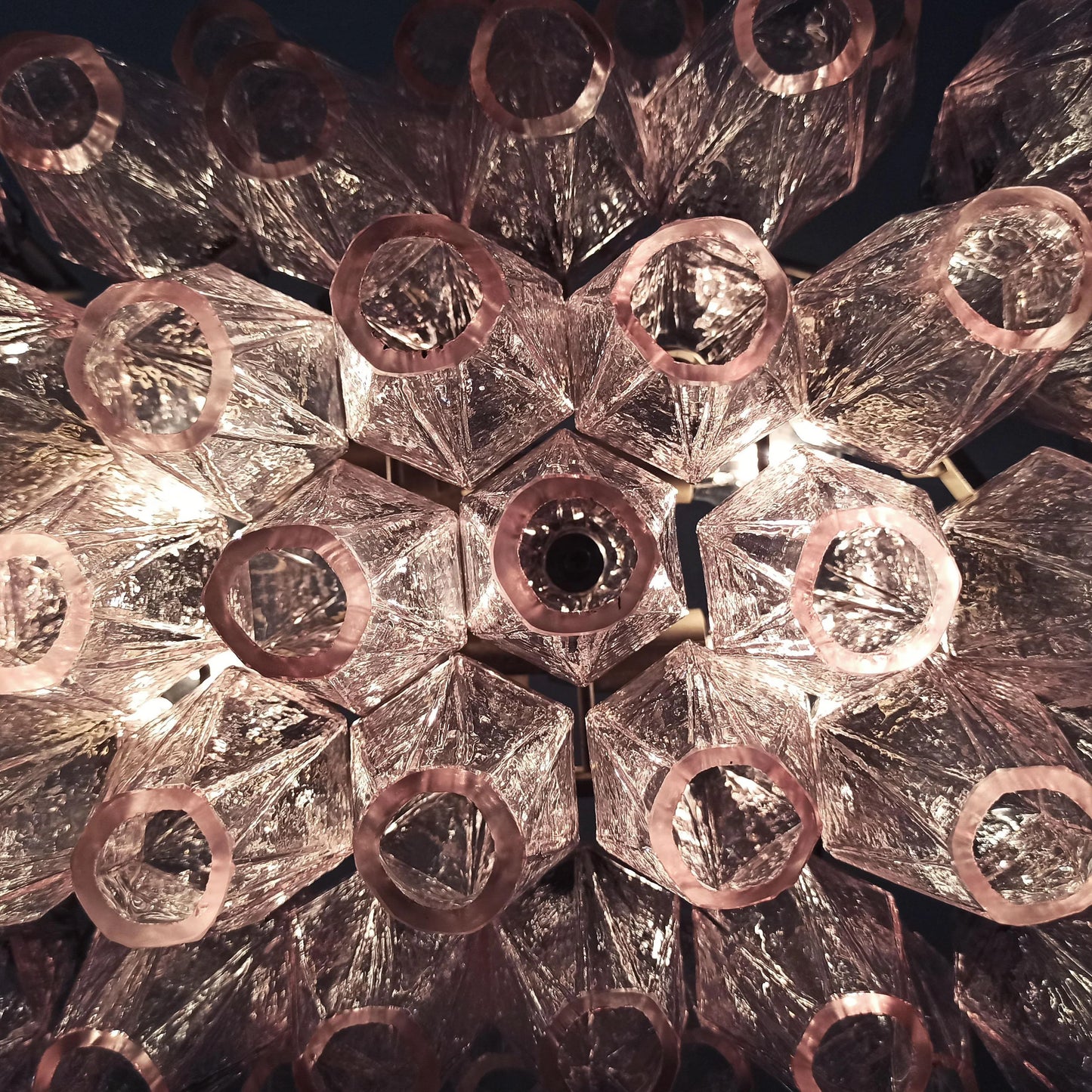 Poliedri Murano Pink Chandelier - Nuvé