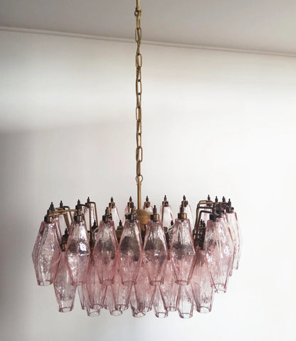 Poliedri Murano Pink Chandelier - Nuvé