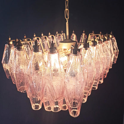 Poliedri Murano Pink Chandelier - Nuvé