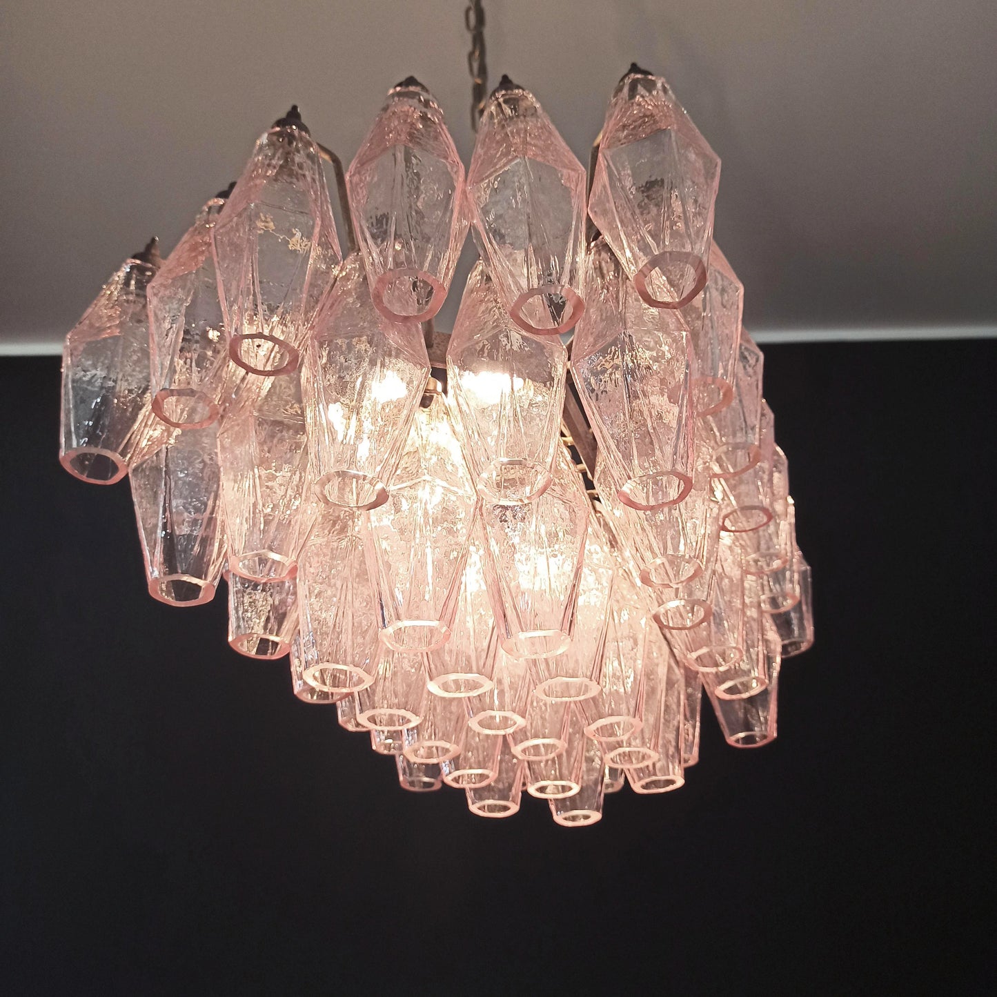 Poliedri Murano Pink Chandelier - Nuvé