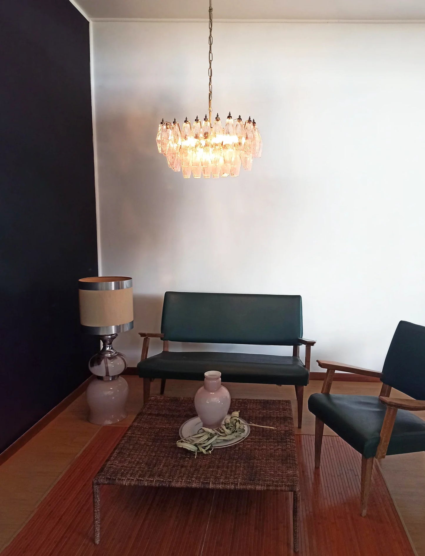 Poliedri Murano Pink Chandelier - Nuvé