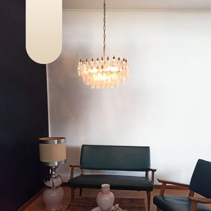 Poliedri Murano Pink Chandelier - Nuvé