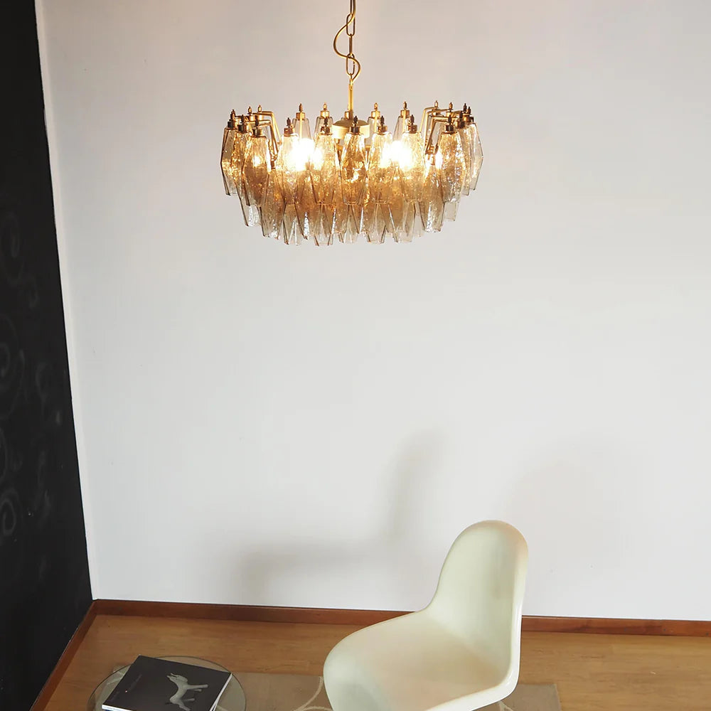 Poliedri Murano Smoked Chandelier - Nuvé