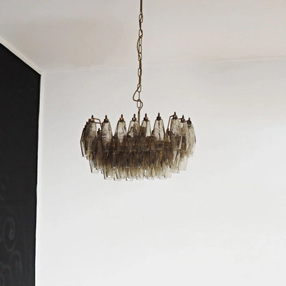 Poliedri Murano Smoked Chandelier - Nuvé