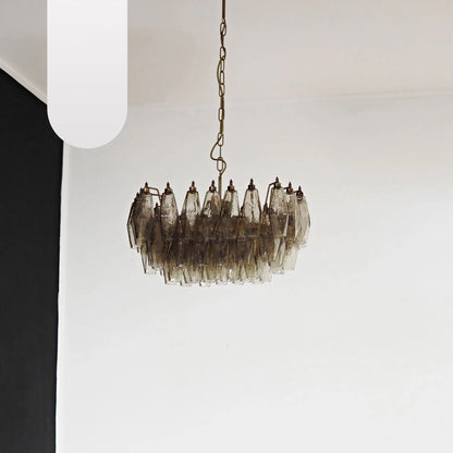 Poliedri Murano Smoked Chandelier - Nuvé